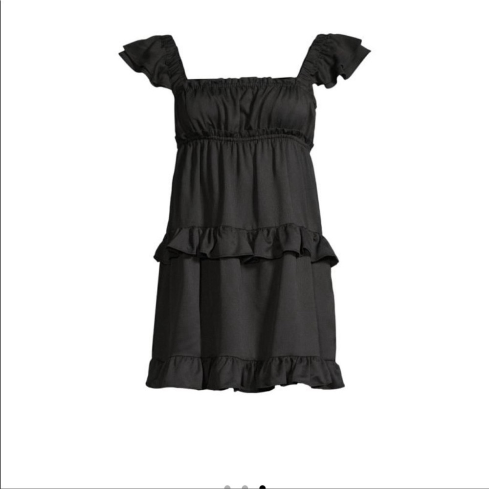 WeWoreWhat Black Flirty Ruffle Dress